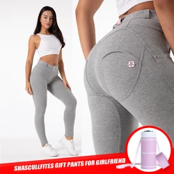 Shascullfites butt lift leggings cinza workout legging confortável leggins de compressão de fitness direto mid rise calças femininas