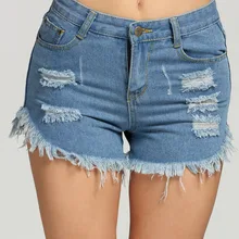 Модные женские рваные повседневные тонкие джинсовые шорты с кисточками