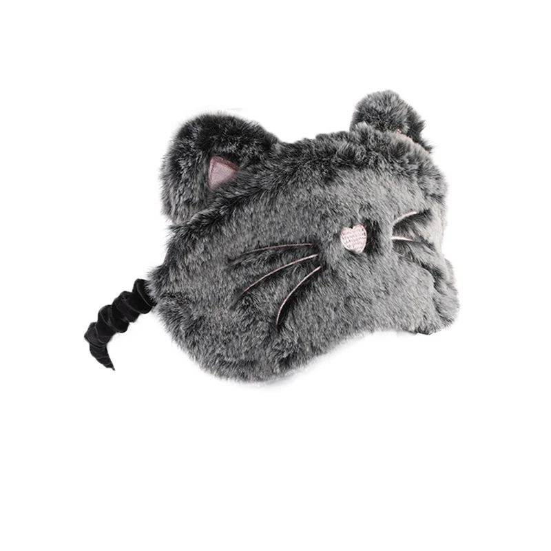Милый мультфильм белый кролик черный Кот Eyemasks домашний портбол путешествия затенение сна тени для глаз покрытие средства по уходу за глазами