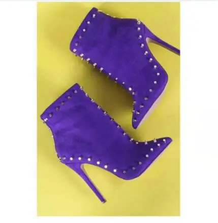 women suede leather high heels boots
