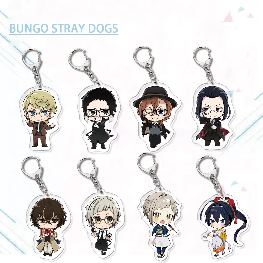 Bungo Stray Dogs Anime Figure 6Cm Acrylic Keychain Nakajima Atsushi Dazai Osamu Edogawa Rampo Akiko Yosano Toys Friend Gifts | Игрушки и