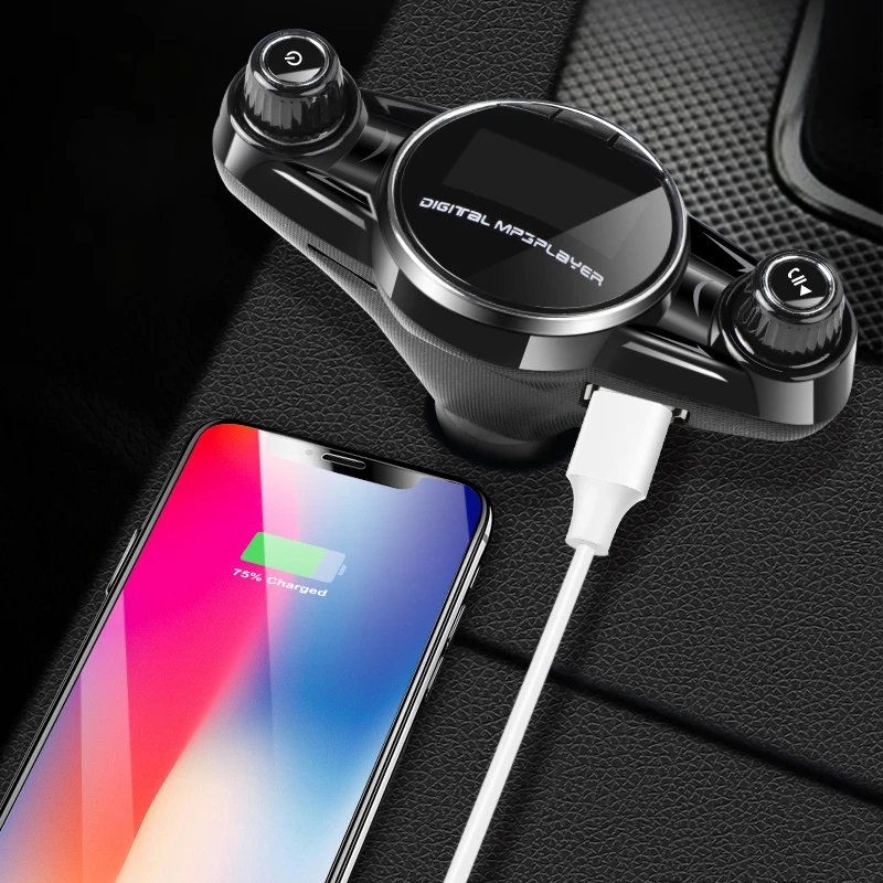 Newest Bluetooth Car FM Transmitter Audio Adapter Receiver Wireless Handsfree MP3 Player Car Kit Cha (4)