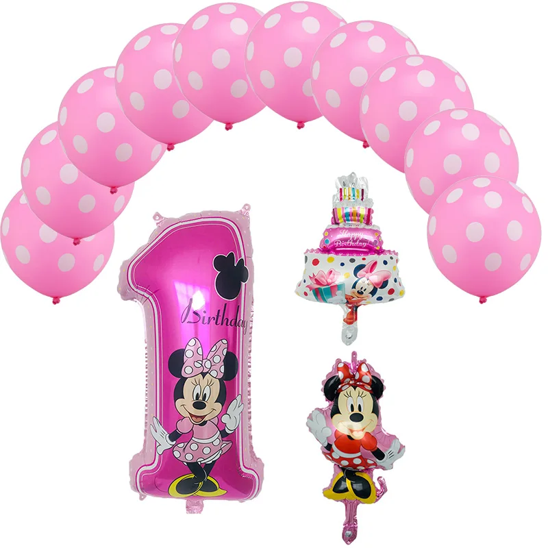 pink-5pcs 13 шт. Микки Мышь тема вечерние Микки и Минни Маус серии комплект шаров globos День Святого Валентина день детей день рождения вечерние украшения Дети воздушные шары - Цвет: pink-5pcs