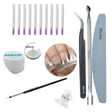 Стекловолоконный дизайн ногтей расширение волокна Fibernails кисть пилка толкатель УФ гель набор легкое применение и адгезия, в конечном результате