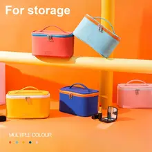 

Travel Goods Makeup Bag with Handle Portable Large Capacity Faux Leather Travel Makeup Bags for Outing