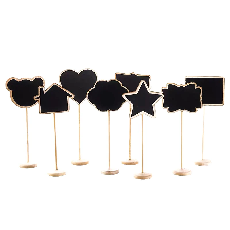 

50Pcs/lot Blackboard Wooden Chalkboard Mini Wood Message Notice Board Table Wedding Party Decor Write Information