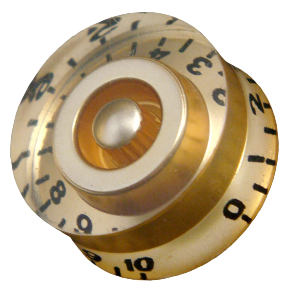 Top Hat Gold Transparent Volume Tone Speed Control Knob for Electric Guitars 4 Pieces