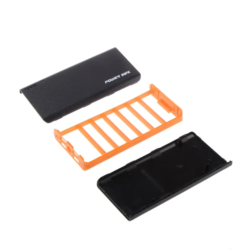 4-USB порт внешний аккумулятор чехол Комплект 6x18650 зарядное устройство светодиодный фонарь для сотового телефона - Тип штекера: Orange