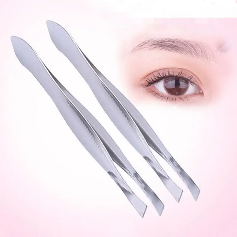 

Stainless steel Bevel eyebrow clip cosmetic makeup tools eyebrow tweezers free shipping LX7737
