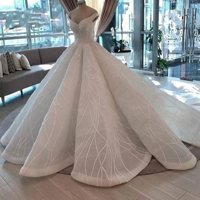 Suknia slubna Дубай свадебное платье на заказ бальное платье vestido de noiva с открытыми плечами Свадебное платье из органзы свадебное платье robe de mariee