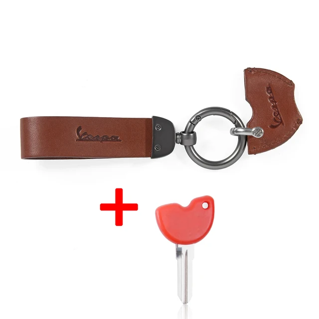 QIDIAN Motorcycle Key Chain Cover Cap Shell Keychain Leather Key case Covers Universal for Vespa Piaggio Sprint Primavera GTS GTV LX LXV GT S 50 125 200 250 300 150 Black