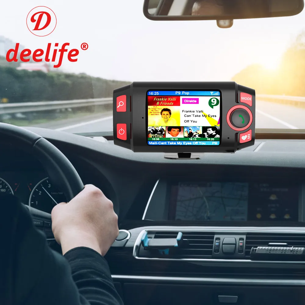 Deelife Car DAB+ Radio DAB Plus Autoradio Receiver Adapter with AUX FM