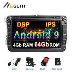 8 "Android 9 Автомобильный мультимедийный DVD плеер стерео радио gps для VW Golf Polo/Tiguan/Passat/b7/b6/CC/сиденье/Леон/Skoda Octavia/