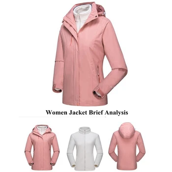 

Outdoor Sports Women's 3-in-1 Ski Jacket Winter Jacket Set with Fleece Liner Jacket & Hooded Waterproof Shell - for Women Men