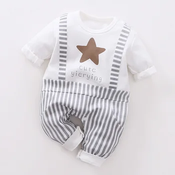

Autumn Baby Boy Casual Romper Infant Stripe Print Long Sleeve Children Bodysuit Jumpsuit Outfits Hot New Arrival