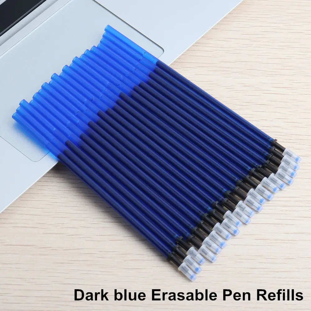 20 Darkblue Refill Genkky набор гелевых ручек 0,5 мм стираемая моющаяся ручка стираемая ручка запасной стержень синие Черные чернила школьные канцелярские принадлежности офисный инструмент для письма ручки стерающиеся - Цвет: 20 Darkblue Refill