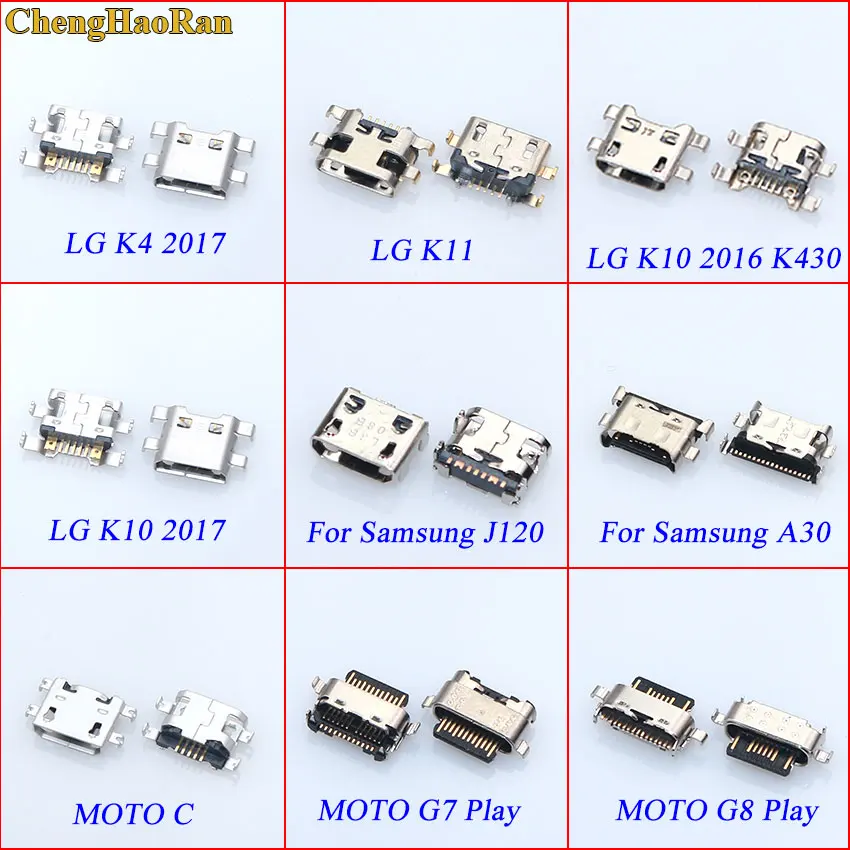 1 шт. для LG K10 K4 K11 2016 2017 K430 samsung J120 A30 MOTO C G7 G8 Play micro usb разъем зарядки штекер