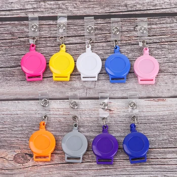 

1 PC Retractable Pull Badge ID Lanyard Name Tag Card Badge Holder Reels Key Ring Chain Clips School Student Office Supplies