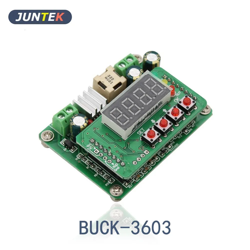 

JUNTEK BUCK3603 digital control dc-dc power supply buck voltage module step down voltmeter converter 36V 3A 108W charger