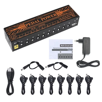 

Multi-Circuit Guitar Pedal Power Supply 10 Isolated Output Power Tuner Short Circuit /Overcurrent Protection Guitar Effect Power
