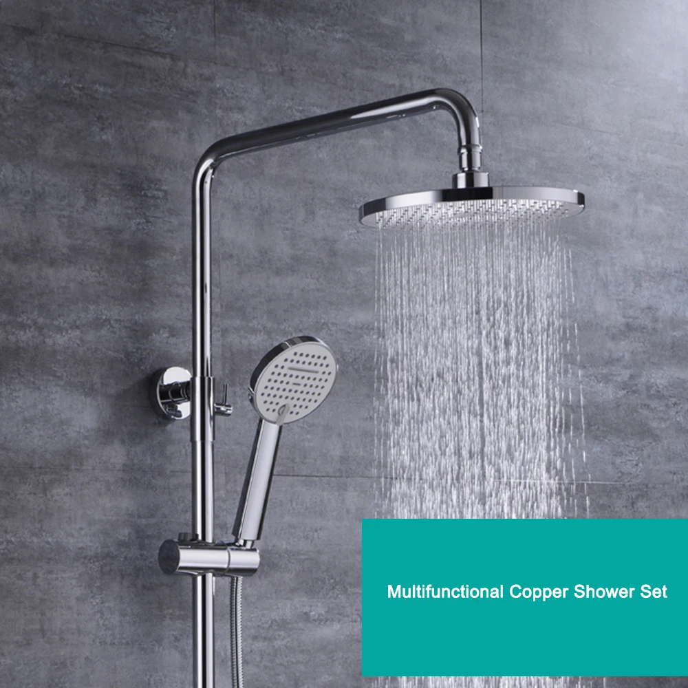 

Full Copper Chrome Plating Rain Shower Set Multifunctional Hot And Cold Shower Bath Set