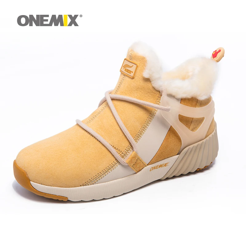 ONEMIX женские кожаные ботинки коллекция 2019 года теплые зимние ботильоны удобные