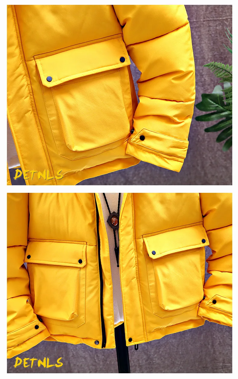 Winter MEN'S Wear Long Sleeve Hooded Embroidery Workwear Thick Cotton yi inflooring Teenager Slim Fit Men Warm Cotton Coat
