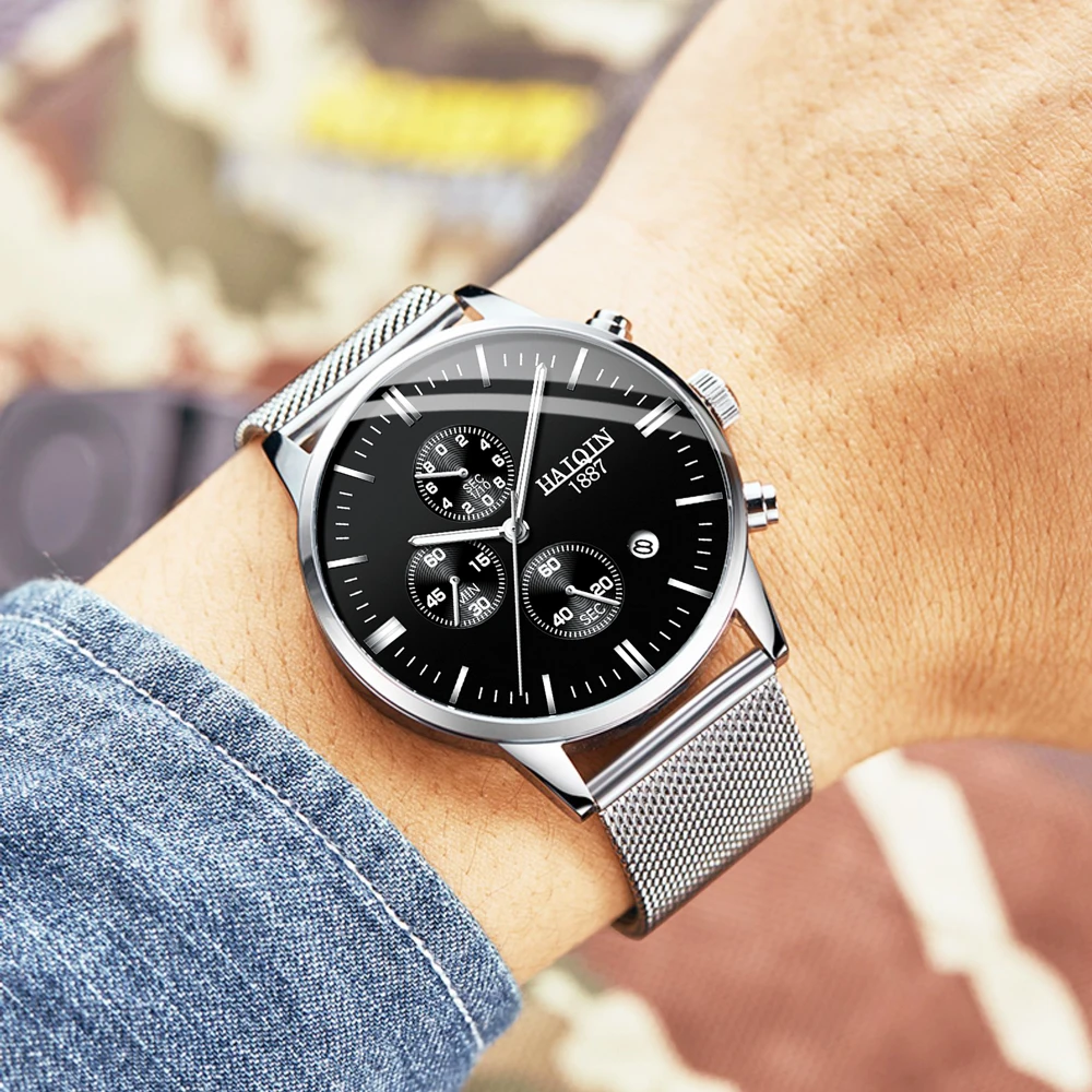 HAIQIN модные механические мужские часы Лидирующий бренд Роскошные спортивные наручные часы мужские водонепроницаемые кварцевые мужские часы Relogio Masculino