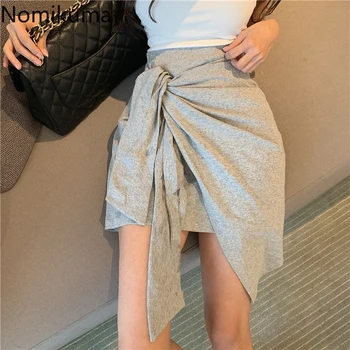 

Nomikuma 2020 New Arrival High Waist Skirt Women Solid Color Irregular Mini Skirts Female Korean Fashion Faldas Mujer 3b033