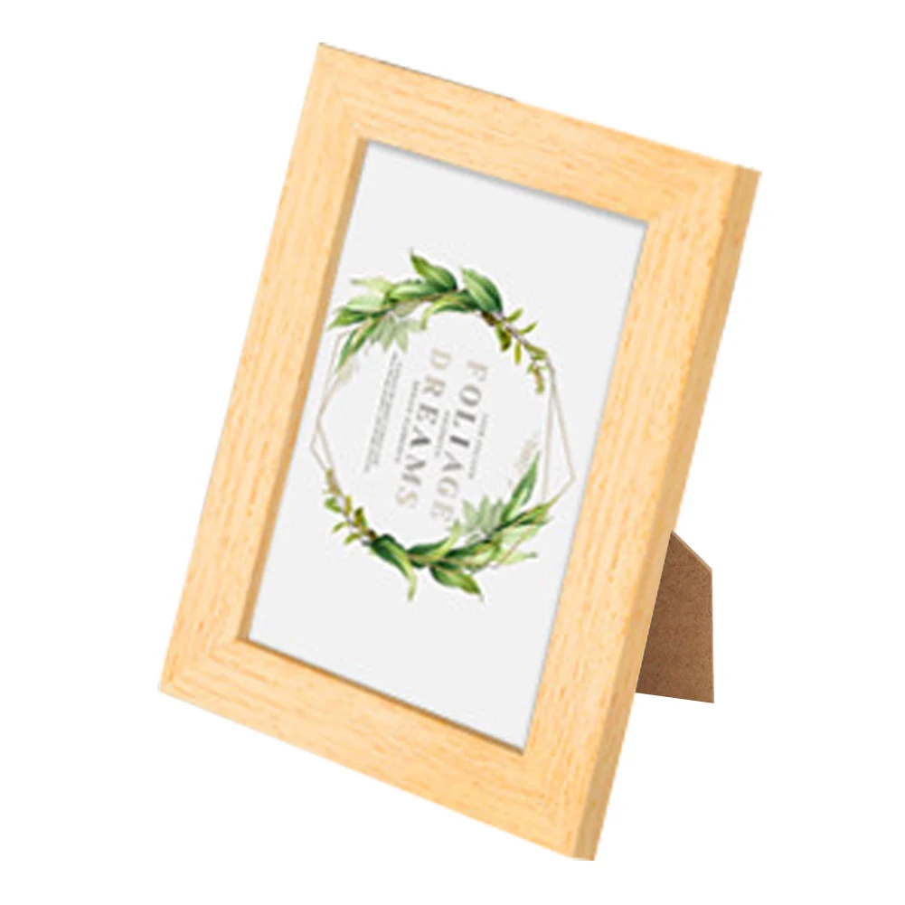 #*Cheap No Paint Home Dual Use Solid Desktop Photo Frame Wooden Gift Picture Portable Wall Hanging DIY Practical Table Decoration Holder