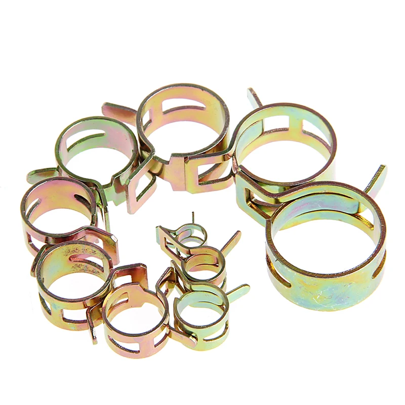 

100Pcs 6-22mm Spring Clip Fuel Line Hose Water Pipe Air Tube Clamps Fastener