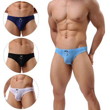 

4Pcs/Lot Brand Men Underwear Mesh Qucik-Dry Sexy Men Briefs Breathable Mens Slip Cueca Male Panties Underpants Briefs Bikinis