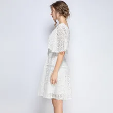 Ozhouzhan высококачественное эксклюзивное женское платье женское платье в европейском и американском стиле летнее Новое Стильное кружевное платье с v-образным вырезом для похудения