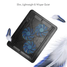 3 вентилятора ноутбук база тихий Стенд тонкий внешний со светом USB Питание Портативный скольжение доказательство ноутбук охлаждающая подставка Профессиональный