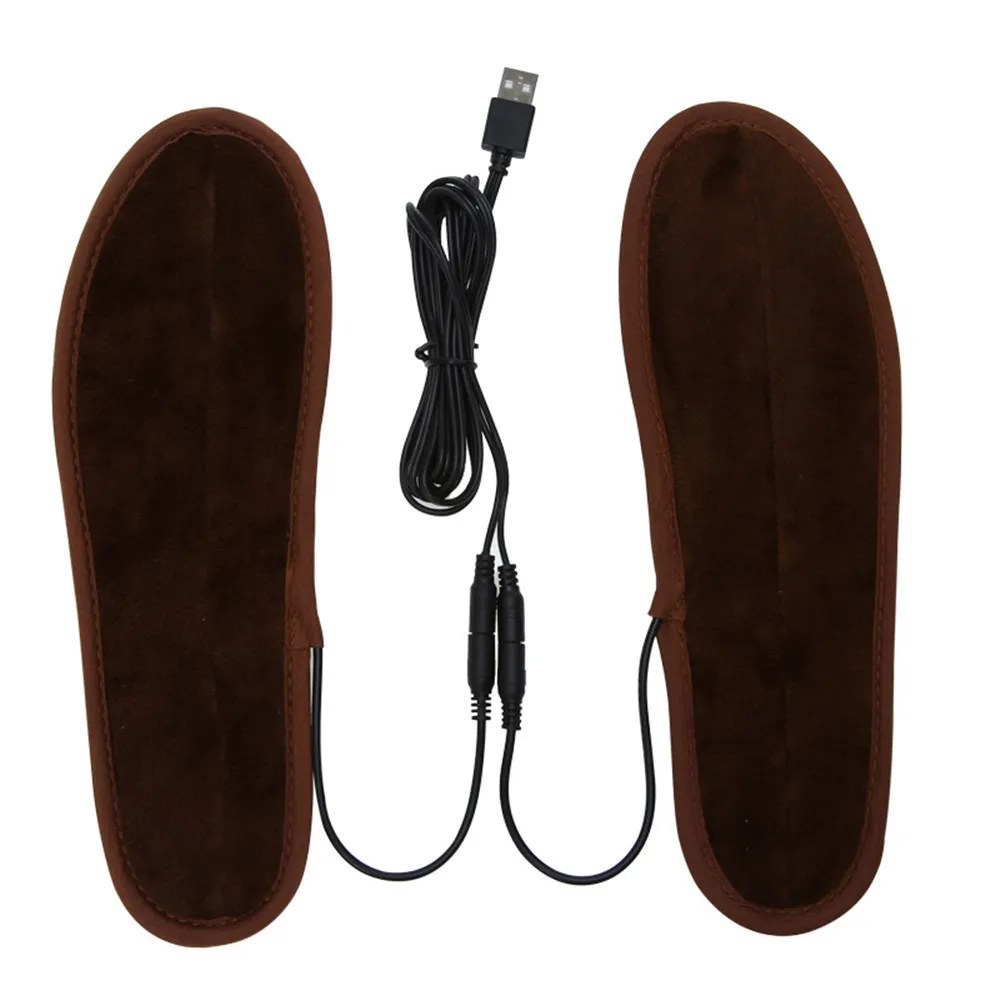 1 пара USB стельки с подогревом, электрические подушечки, Зимние гетры для ног, теплые стельки для обуви и ботинок, зимние уличные спортивные стельки с подогревом