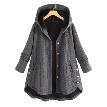 

Bohisen Hooded Long Winter Jacket Women Clothes Loose Jacket Winter Coat Loose Trench Solid female Jacket Plus Size
