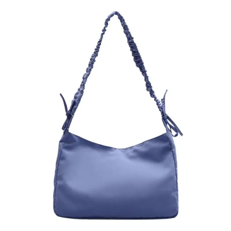 Nylon Casual Messenger Bag Women Pleated Shoulder Strap Crossbody Handbag Female Crossbody Shoulder Bags Ladies Handbags - Цвет: Blue