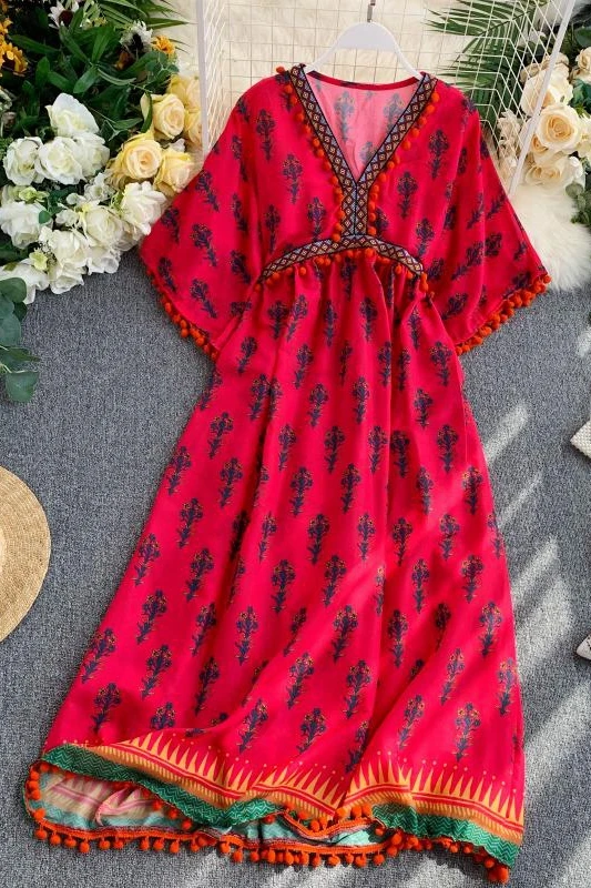 new fashion women's dresses Holiday print dress female summer loose leisure
