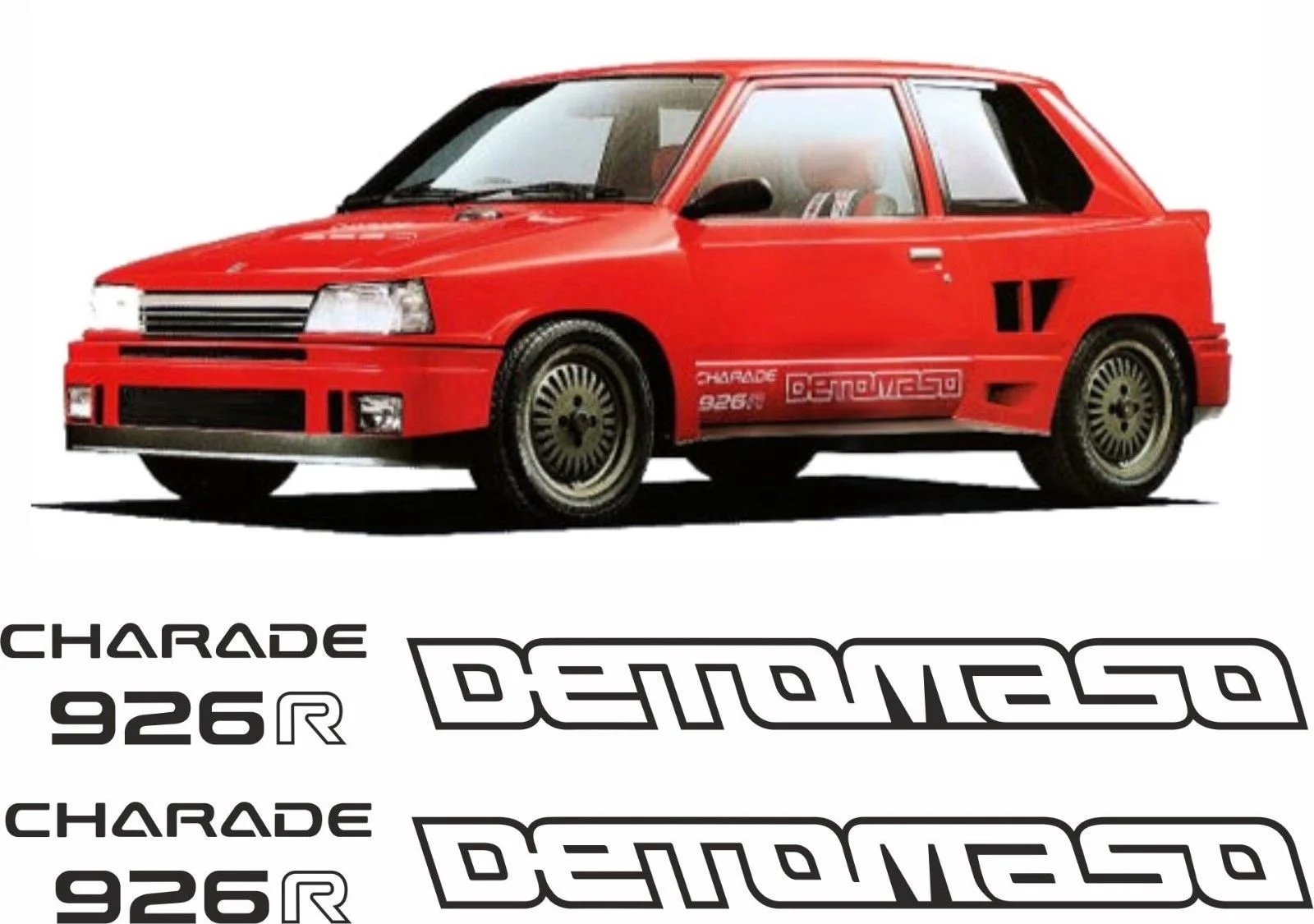 

For 2pcs Daihatsu Charade 926R Detomaso replacement side Decals Stickers