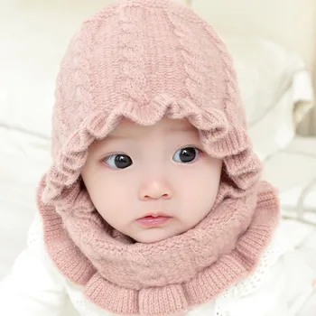 

Stylish Winter Baby Kids Warm Scarf Caps Set Soft Cute Knitted Hat IK88