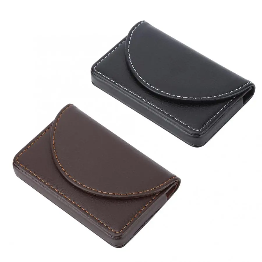 Office Table Accessories Home Storage Portable Lightweight Leather Business Name Card Holder Case Wallet Credit | Дом и сад