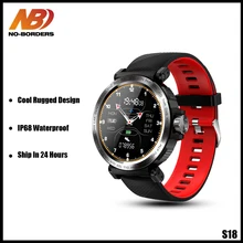 S18 tela cheia de toque relógio inteligente homem ip68 à prova dip68 água relógio monitor freqüência cardíaca smartwatch para ios android telefone esporte relógio