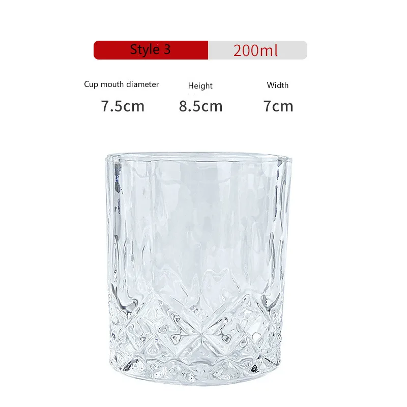 Transparent 3 100-200 мл бессвинцовый стеклянный стакан для виски барная посуда, кружка для пива бытовой стакан для водки es 5 стиль Европейский Узор Набор для питья из стекла - Цвет: Transparent 3