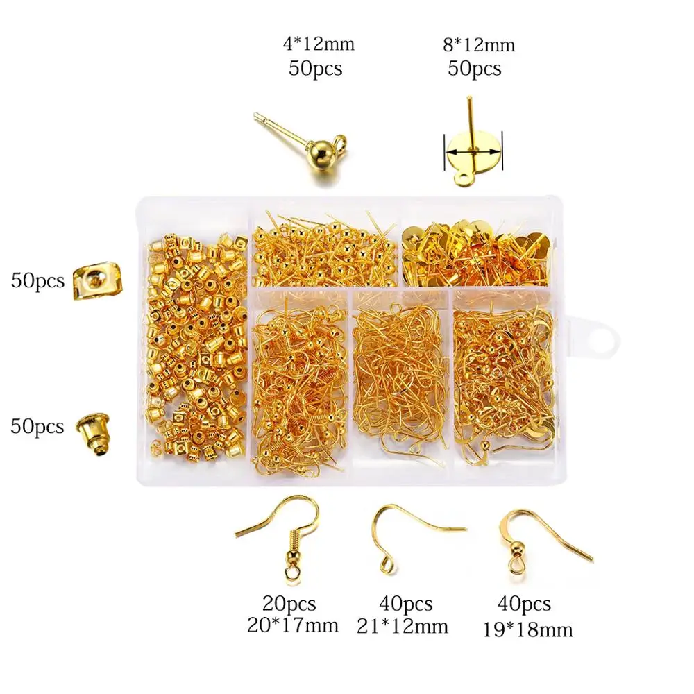 

1set Mixed Style Jewelry Making Kit Earring Materials Sets Earring Hook/Ear Pins/Studs Wire For DIY Jewelry Making Supplies Kits