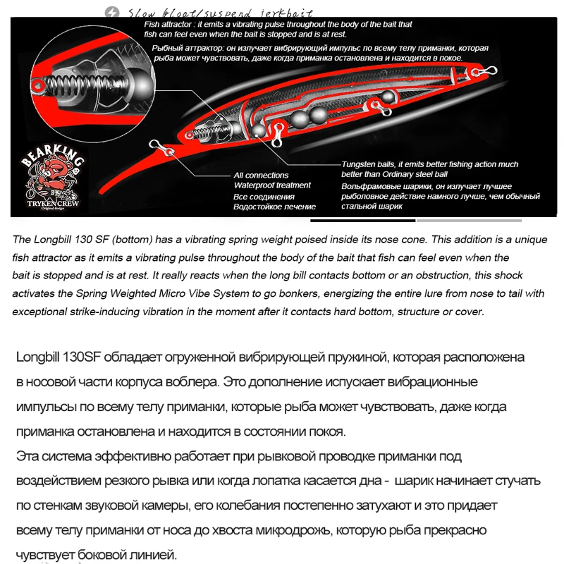 Bearking 130mm 28.6g 전문 품질 낚시 미끼 하드 미끼 다이빙 2.5-3m 품질 wobblers minnow 인공 미끼 태클