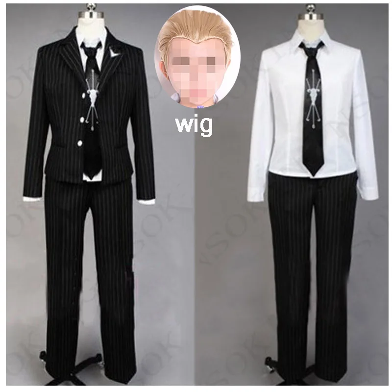 

5PCS Anime Danganronpa Super Cosplay Kuzuryuu Fuyuhiko Costume custom made Halloween cosplay costume and wig free delivery
