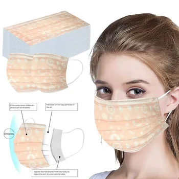 

Fast Delivery Adult Unisex Outdoor Print Disposable Face Mask Windproof Foggy Haze Pollution Breathable Dustproof Mascarillas
