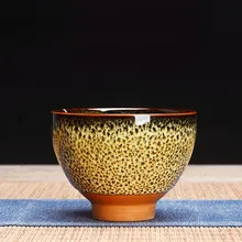 Китайская чайная чашка Tenmoku глазурованная керамическая чайная чашка 70 мл креативная леопардовая полоса дегустация чайная чашка Питьевая чашка пивная кофейная винная кружка