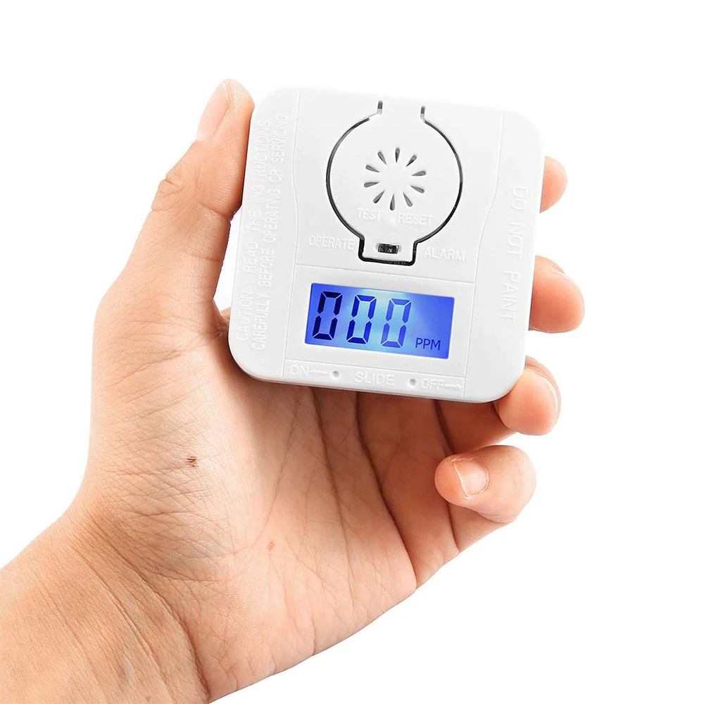 1pcs LCD CO Carbon Monoxide Detector Battery Power Carbon Monoxide Warning Alarm White 1pcs LCD CO Carbon Monoxide Detector Battery Power Carbon Monoxide Warning Alarm White