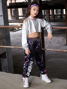 

Stage Performance Clothing Hiphop Jazz Dance Outfit Clothing for Girls Shining Street Fashion Evening Party Kids Costumes